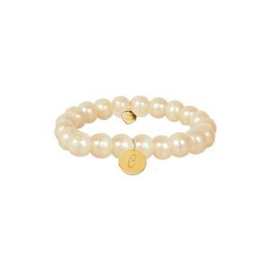 Jane Basch 14K 6-8Mm Pearl Initial Bracelet